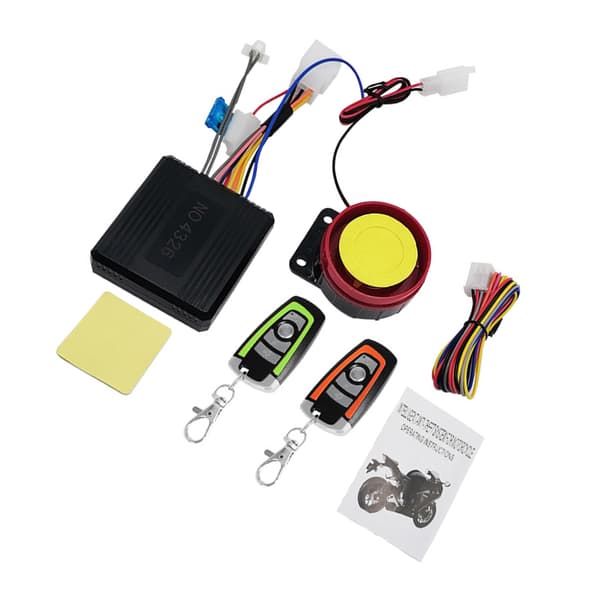 Motorcycle Anti-Theft Alarm System, Adjustable Sensitivity, Remote Control, Engine Start, Flashing Warning Light, 125DB Super Sound, Works with 12V