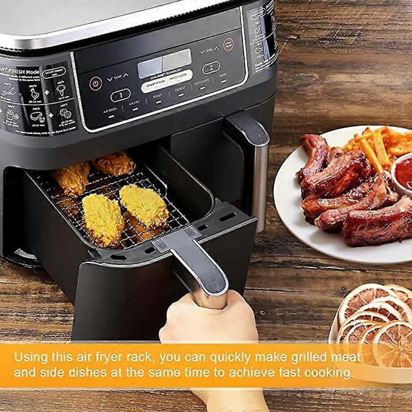 Kompatibelt Ninja Dual Air Fryer 304 Rustfrit Stål Dehydrator Rack silver