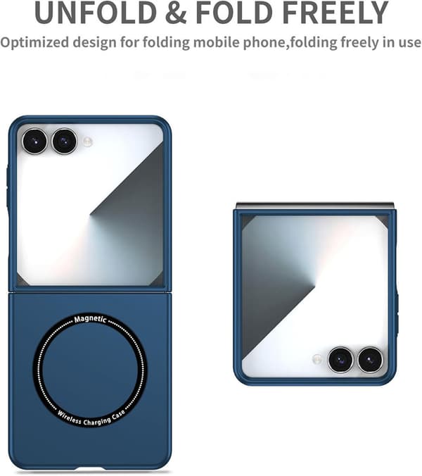 Magnetic Case for Samsung Galaxy Z Fold 5, Foldable Protection, Shockproof Case (Blue) Blue Blue Z-Fold 5