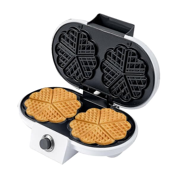 Vaffeljern i rustfritt stål for frokost med doble hjerteplater