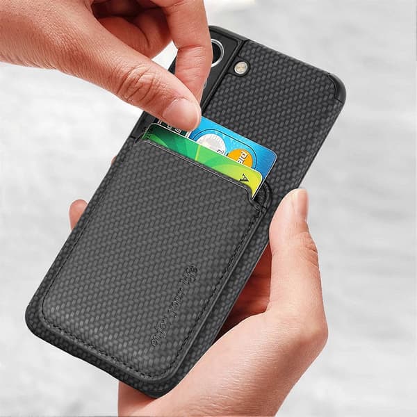 Lemonda Shockproof Mobile Case for Samsung Galaxy S22 5G Carbon Fiber Texture Protective Phone Cover