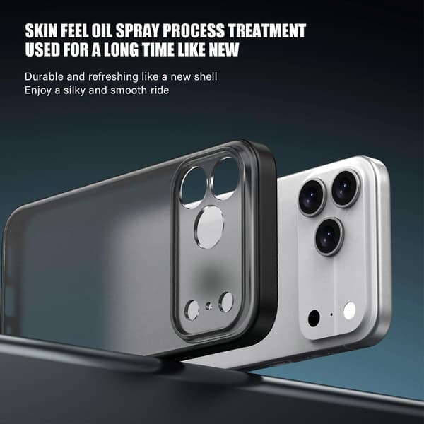 TKdaddy IPAKY For iPhone 17 Pro Max Deksel Støtsikkert PC+TPU Matt Telefondeksel Svart