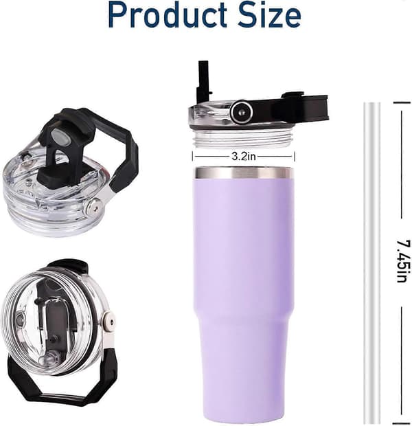 Erstatningslåg til Stanley IceFlow Tumbler med vippestrå 30oz 20oz Sort