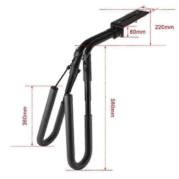 Non-slip Adjustable Angle Motorcycle Surfboard Holder in Aluminum Alloy Black