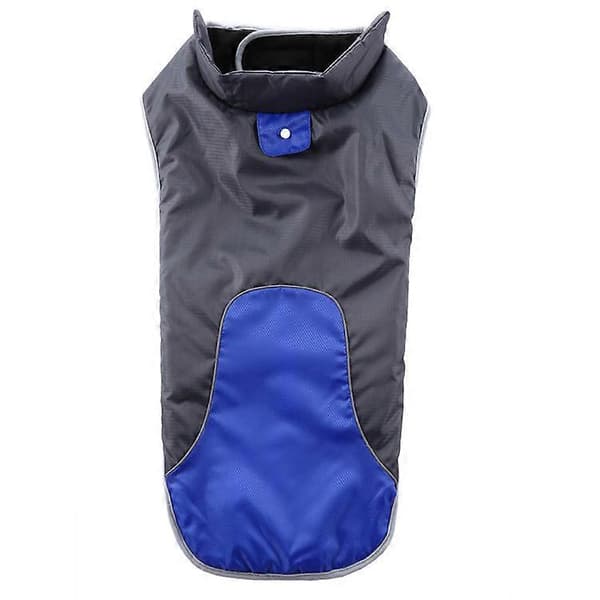 Vintervarm frakk hundevinterjakke polarfleece vind- og snøtett DZ207 blue Patchwork Grey S