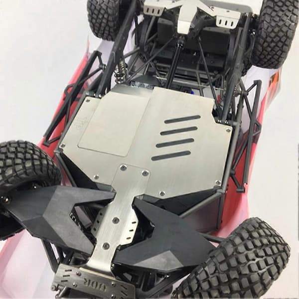 Metallakselbeskyttelse Chassisrustning for 1/7 Traxxas Unlimited Desert Racer UDR silver