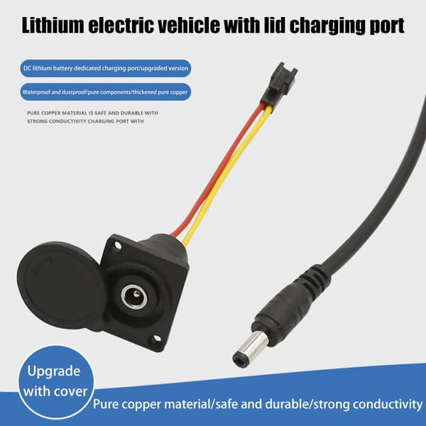 【13】DC2.1/ 2.5 Elsykkel Ladehode Li-ion batteri 36V/48V Ro DC21 set