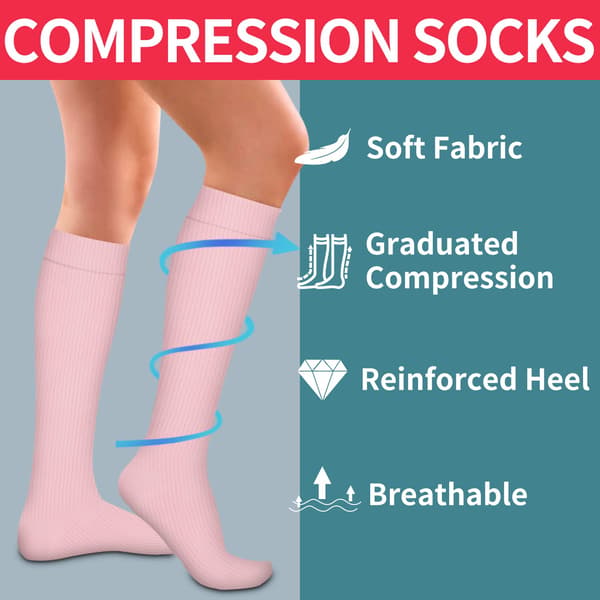 4 Pairs Unisex Compression Socks - Optimal Support for Nurses, Runners, and Sports Enthusiasts | Circulation-Boosting Design