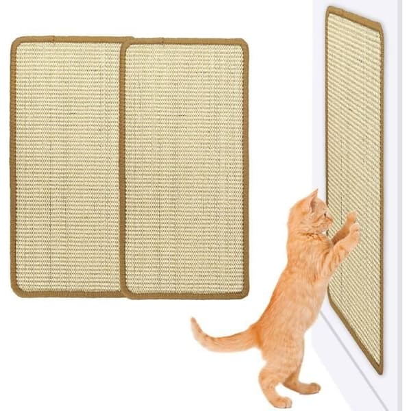Klorestolpe for katter Klorematte Sisal Klorematte 2 stk Selvklebende Kattegulvmatte Beskytter Tepper og Sofa