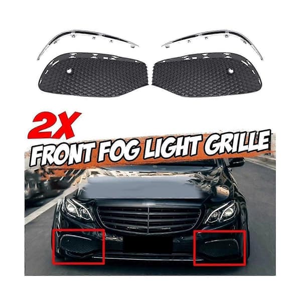 Bil Front Bumper Tåkelys Grill Tåkelysdeksel Med Kromlist For E-Klasse W213 2016-2020