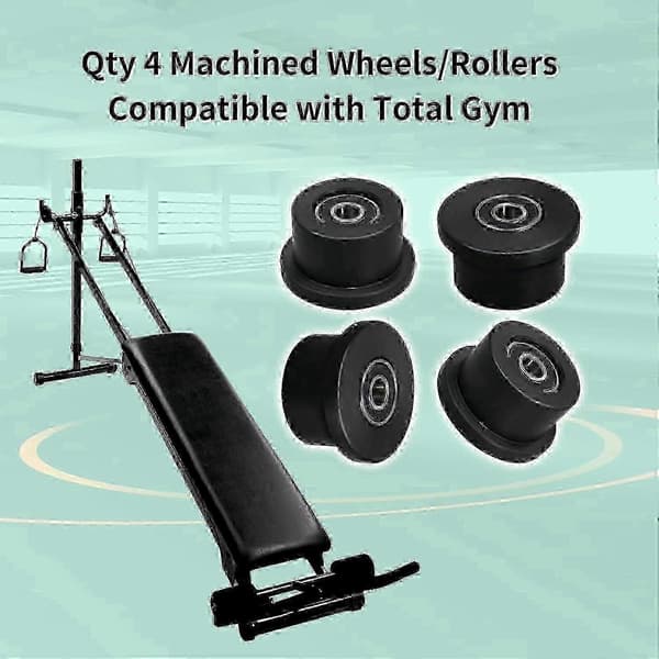 Total Gym Replacement Wheels/Rollers Compatible Models 1000-1900 Supreme Gold 4-Pack [jkw]
