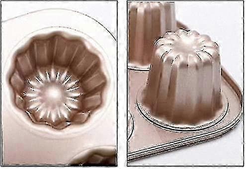 6-hulls non-stick Canelé bakeform for franske desserter - Kakeform i karbonstål
