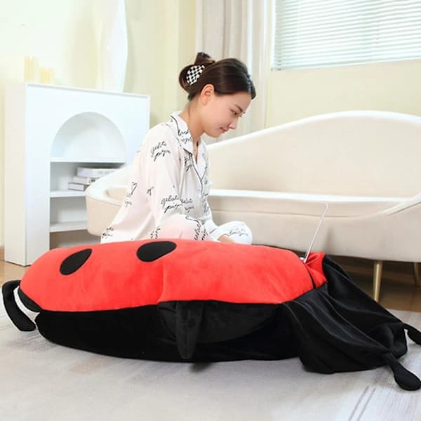 Wearable Ladybug Pillow Cute Warm Sleeping Pillow Wearable Plush Removable Oversized 100cm/39.4in Giant Red 60cm