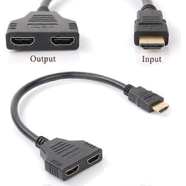 HDMI 1 han til dobbelt HDMI 2 hun Y-splitterkabeladapter LCD LED HD TV