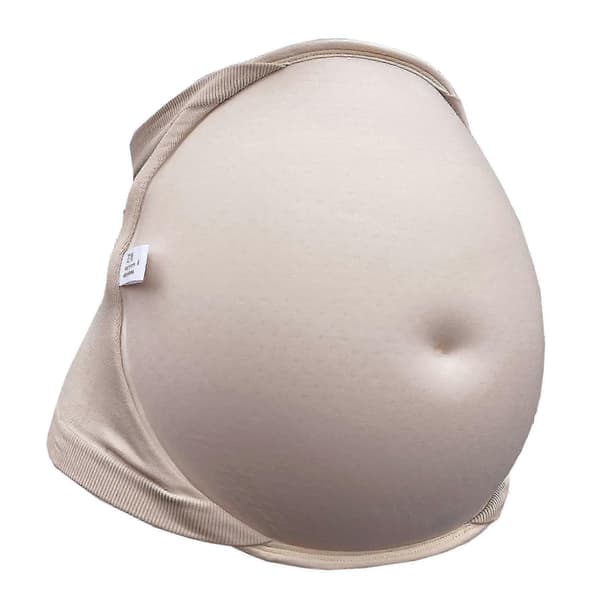 Falsk gravidmage med midjeband Beige M