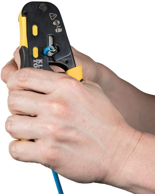 [13]TOOLS A-VDV226-110 Pass Thru RJ45 Ratcheting Compact Crimp Tool, Yellow/Black