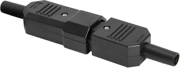 1 par Ac250v 10a Iec C14 han C13 hun, 3 ben terminaler inline adapter stik strømstik