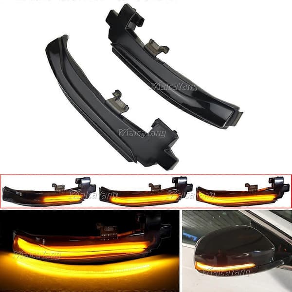 2X Compatible with Volvo S60 CC S60 II S80 II V40 CC 40 II V60 CC V70 LED Sequential Dynamic Side Mirror Turn Signal Indicator Lamp