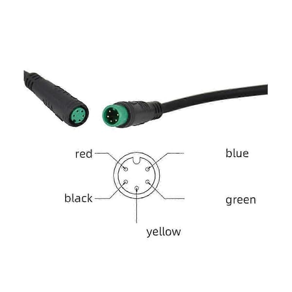 Lämplig för s866 elcykel LCD-display mätare kontrollpanel med vattentät kontakt Black