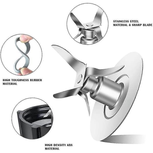 Reservedeler til Osterizer Blender, 4-punkts knivenhet med 2 stk gummipakning 49 Silver  Black
