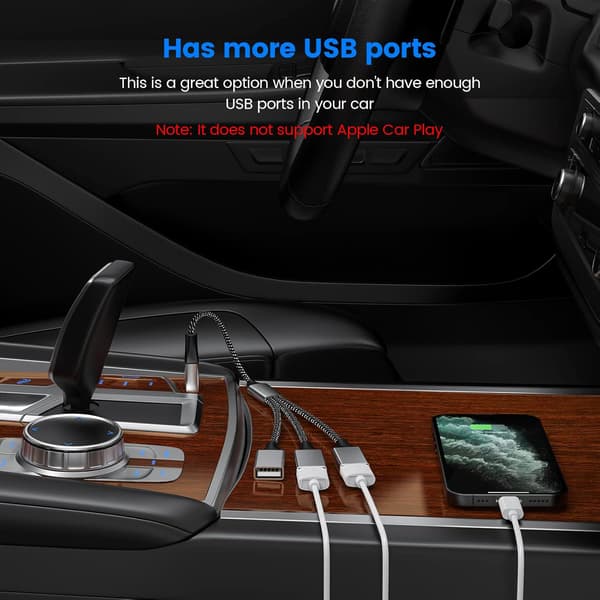 2025 Senaste Modell 3 i 1 USB-splitterkabel, Bärbar USB 2.0-hubb för laddning, dataöverföring, bärbar dator, Mac Silver 1-pack