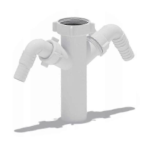 Afløbsvandlås Rørforbindelse 1 1/2\" BSP x 40mm med Dobbelt Opvaskemaskineindgang Walkbee 7591 B