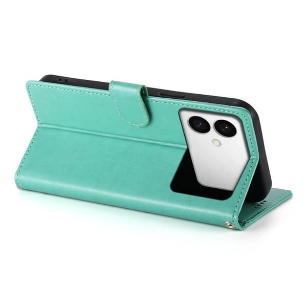 Samsung Galaxy S26 Edge Plånboksfodral Konstläder Blomtryck - Grön