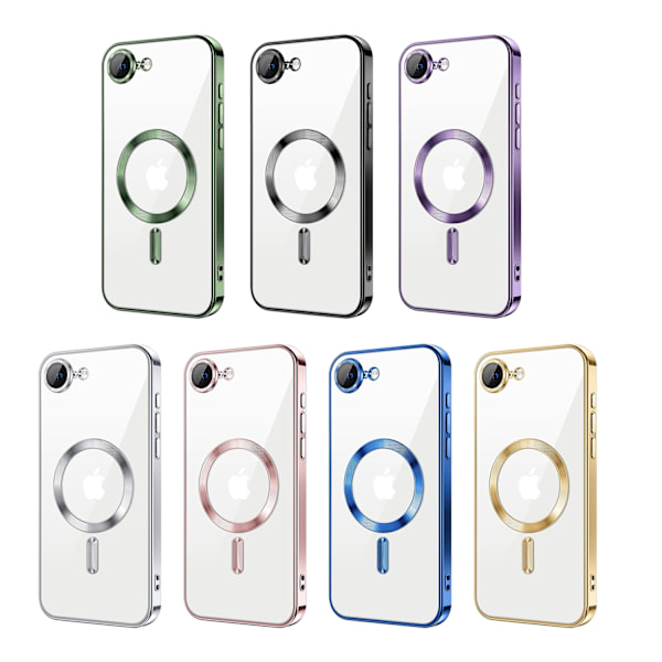 iPhone 16e Case - Metallic Case with Magnetic Compatibility, Slim Design - Silver silver