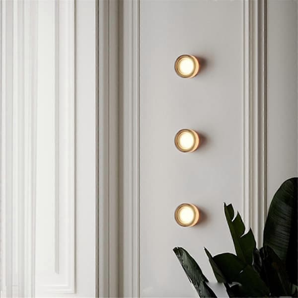 LED Wall Lights for Bedroom Bedside Indoor Outdoor LED Round Wall Lamp Backlight [DB] Amber