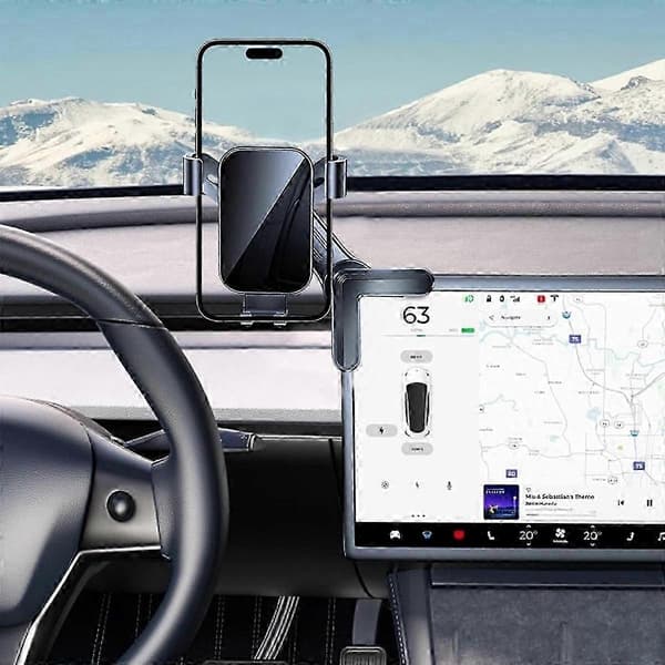 egnet for tesla model 3 model y mekanisk telefonholderbrakett