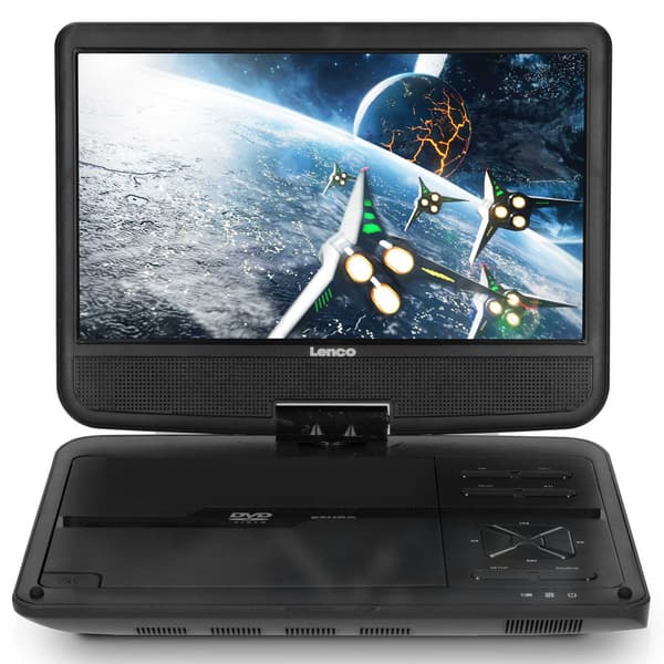 Portable 10-inch DVD Player with USB and Headphone Mount Svart 10