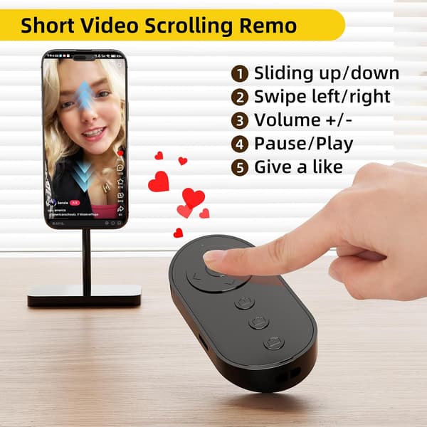 [13]Bluetooth Camera Remote Control with Zoom and Front/Rear Camera Switching for Photo and Vlogging, Mobile Phone Remote Control for iOS & Android S