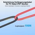 Forlængerkabel til solcellepanel, 4 mm² solcellekabel, 5 meter langt, med IP67-stik.