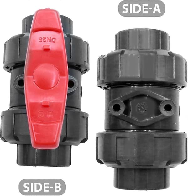 2 stk. Union Kugleventil, 1/2 tomme Ægte Union Fuld Flow, PVC Gennemgående Slip Socket Kugleventil til Vandkontrolsystem