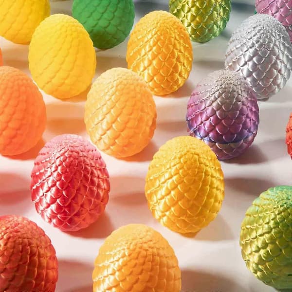 3D-printet artikulert drage med drageegg 3D-printet drage krystalldragon 9