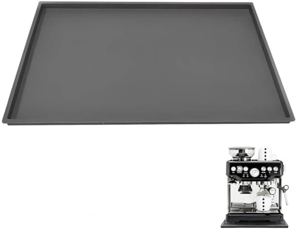 Silicone mat under coffee machine - 48x30cm - non-slip mat for coffee machine - barista accessories - grey
