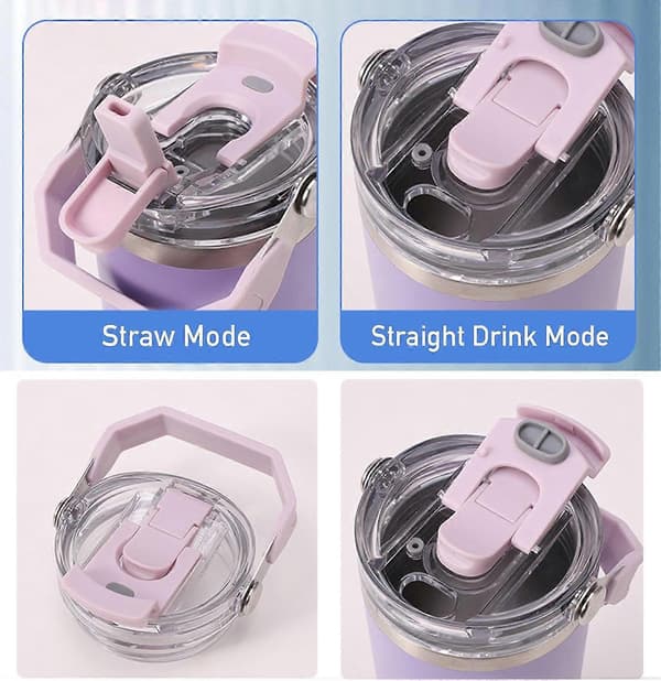 Erstatningslåg til Stanley IceFlow Tumbler med vippestrå 30oz 20oz Sort