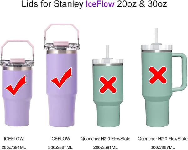 Erstatningslåg til Stanley IceFlow Tumbler med vippestrå 30oz 20oz Sort