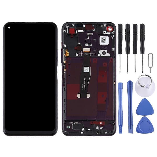 LCD-skärm för Huawei Honor 20 Pro Digitizer komplett montering med ram (svart) Black