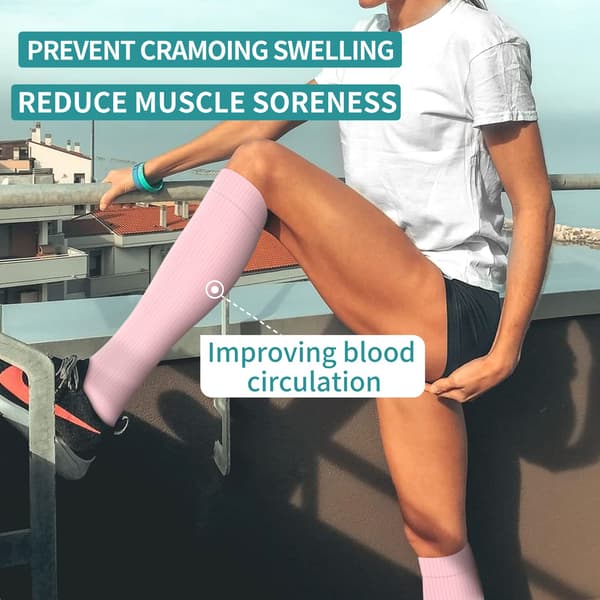 4 Pairs Unisex Compression Socks - Optimal Support for Nurses, Runners, and Sports Enthusiasts | Circulation-Boosting Design