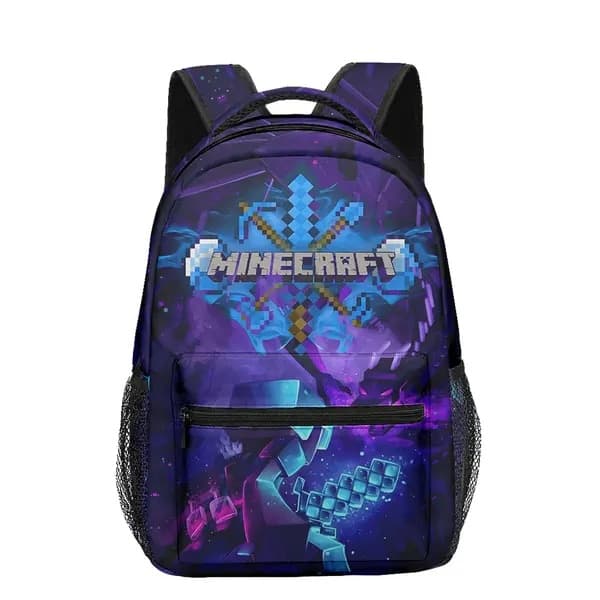 Compatible Minecraft Backpack for Boys | Black School Backpack for Kids | Green Creeper Zombie Skeleton Enderman & Cave Spider