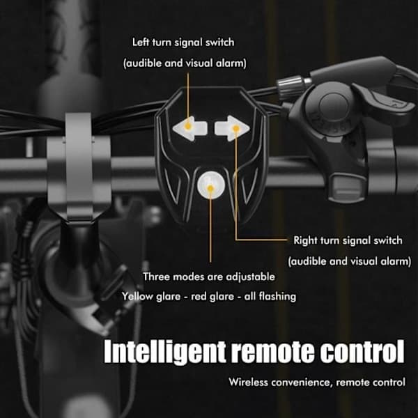Wireless Bicycle Turn Signal Set, USB Rechargeable with Remote Control for Night Cycling A164