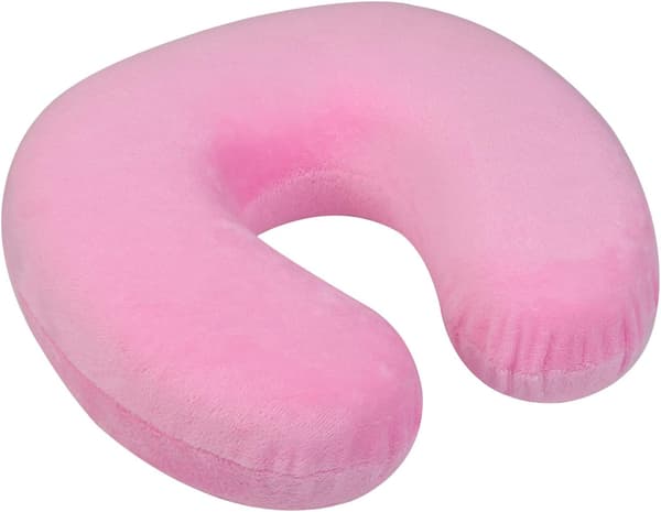 Neck Pillow with Removable Cover, Memory Foam, Pink