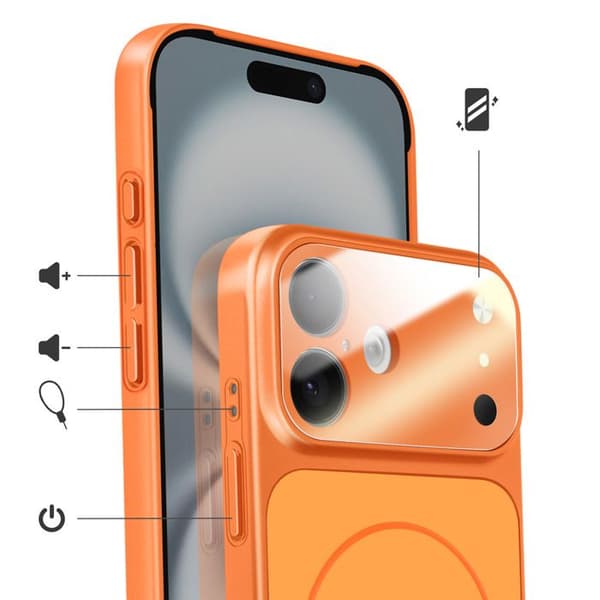 MagSafe-deksel til iPhone 16 Hardt med Kamerabeskyttelse Oransje Apelsin