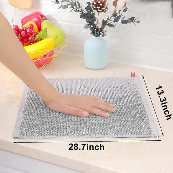 6-pak køkkenhåndklæder i 100 % bomuldsfrotté med krog, lysegrå Light gray 34*73cm