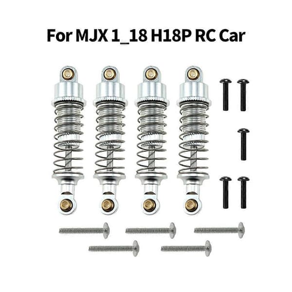 RC Bil Oppgradering Justerbart Hydraulisk Støtdemper Kit for MJX 1/18 H18P RC Biltilbehør Sølv Silver