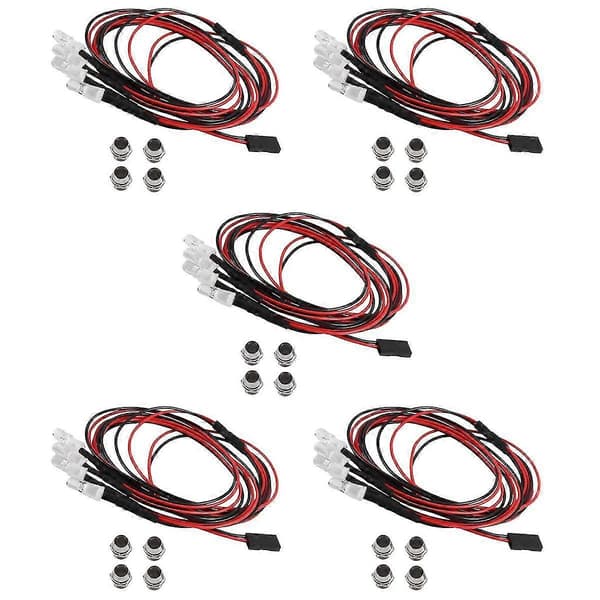 4 RC LED-lyssett for 1/10 RC bil lastebil crawler RC modell drift bil frontlys baklys, 5mm, blå