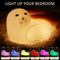 Natlampe Sød Søløve Touch Squishy Silikone Dyre Natlampe