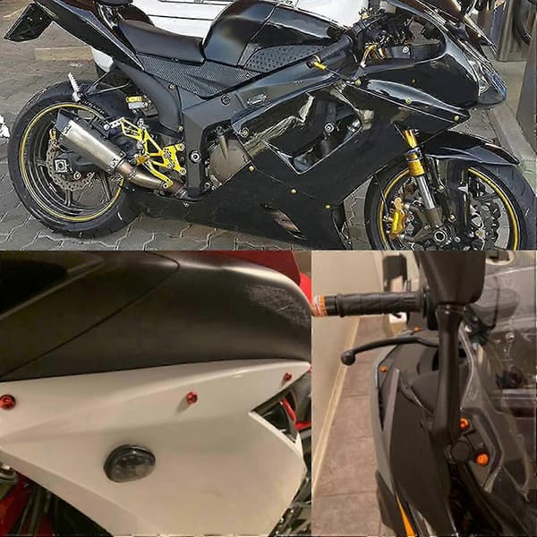 195 st Universal Motorcykelkåpa Skruvmutterkit för Kaross Svart