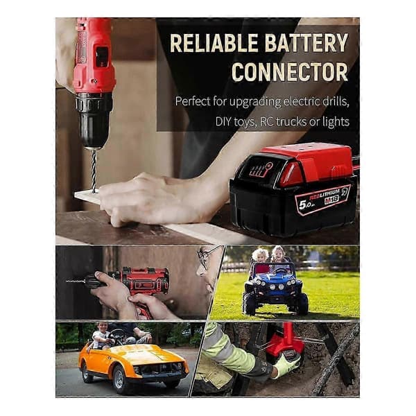 Strömadapter för batteri, Peg-Perego batteriadapter med kabelanslutning Red